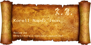 Korell Napóleon névjegykártya